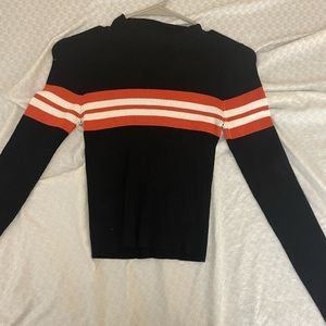 Black orange crewneck sweater